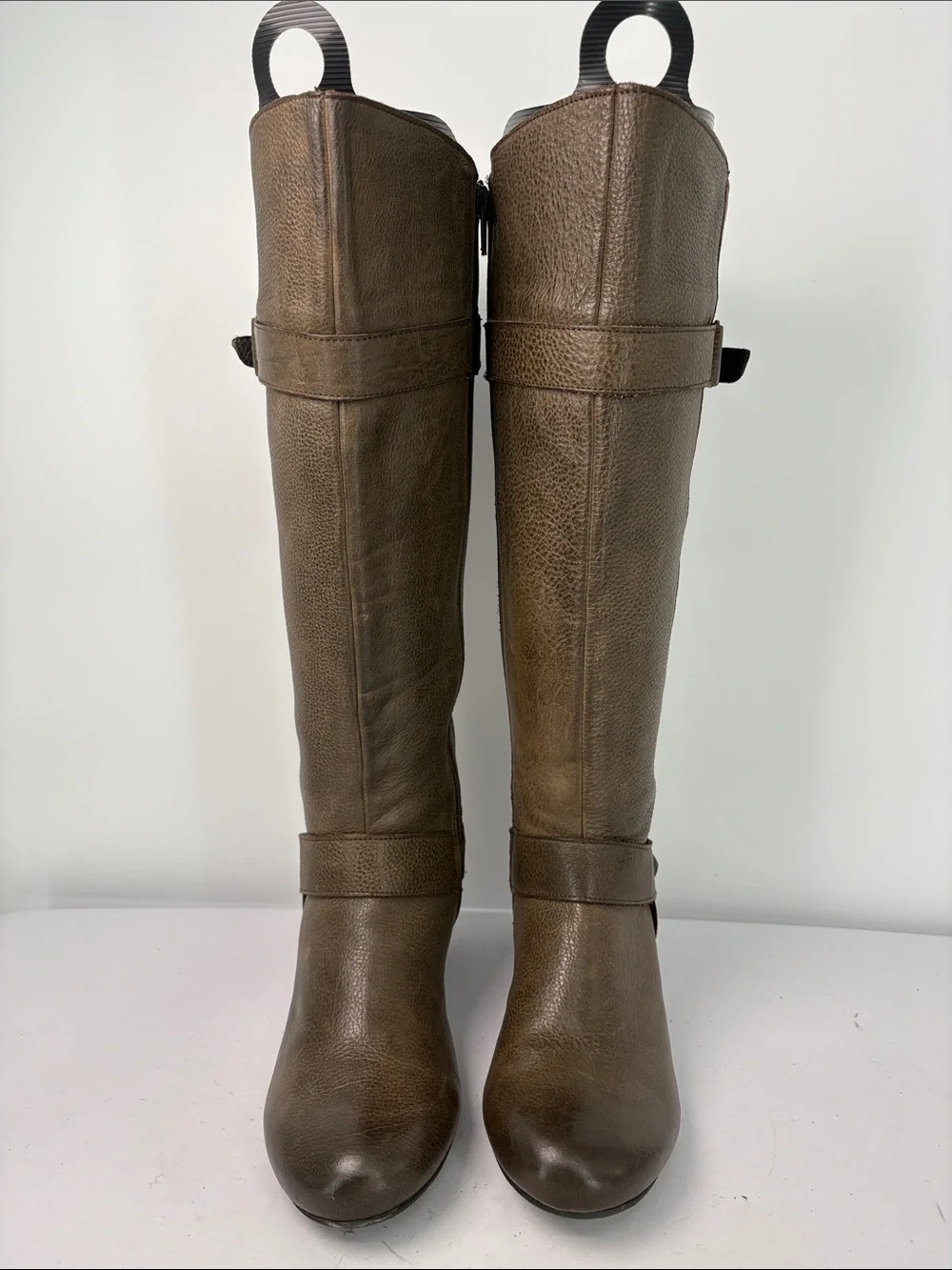 🦊 Born Brown pebbled, leather tall to-the-Knee Leather Boots